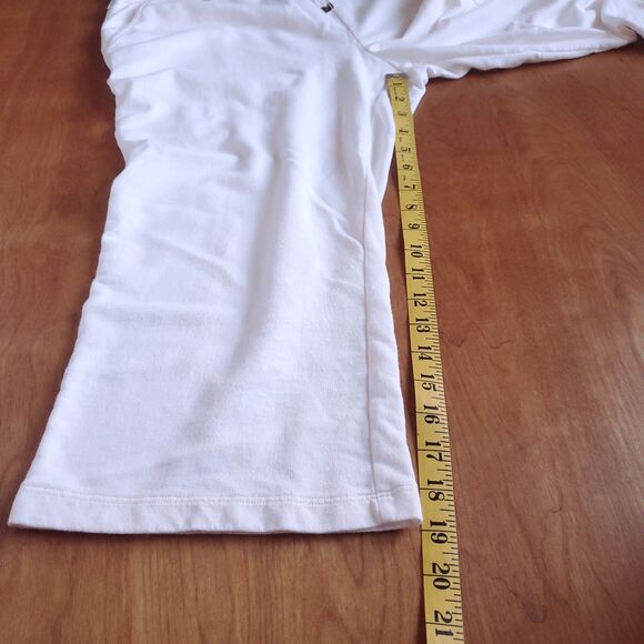 VTG Lauren Ralph Lauren Active Sweatpants Sz L *HOLE Cropped Cotton Cream Cargo - Picture 11 of 13